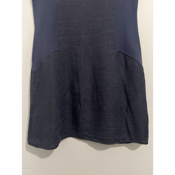 Lina Tomei Dress Women’s Large Blue Gray Linen Sleeveless Beaded Lagenlook Italy - Picture 8 of 14